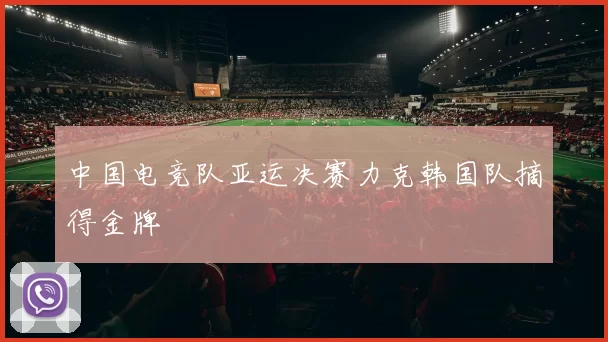 中国电竞队亚运决赛力克韩国队摘得金牌