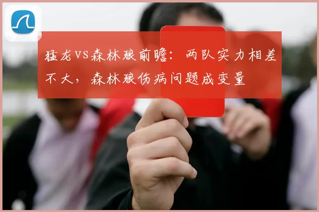 猛龙vs森林狼前瞻：两队实力相差不大，森林狼伤病问题成变量